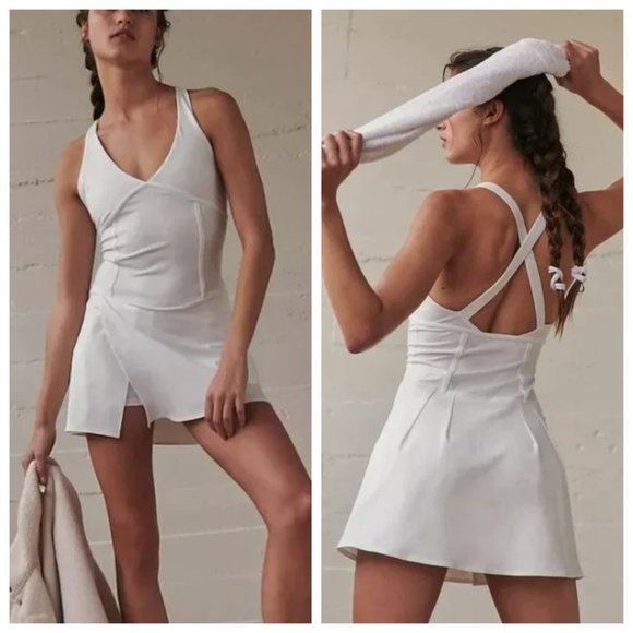 Free People Pants - 🏷️NWT FP Movement Drop Shot Cross Back Skortsie In White - Size Medium